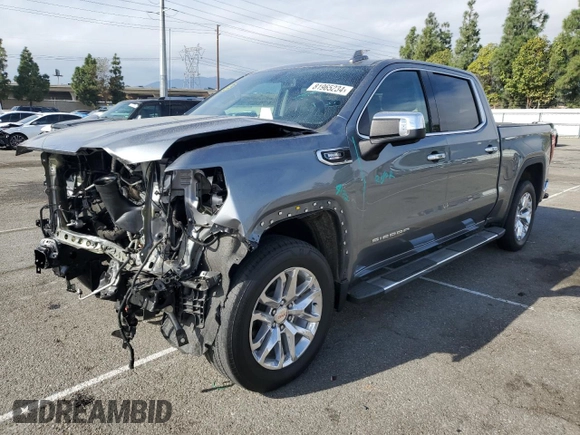 2021 GMC Sierra 1500 with VIN 3GTP8DET4MG266950, listed as a Copart auction lot 81965234 with 55,968 mi miles and Salvage Title. Bid and sale history available at DreamBid. Image 1.