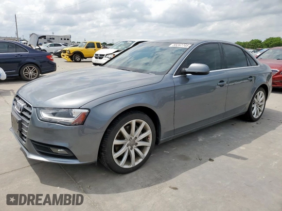 2013 Audi A4 Premium Plus with VIN WAUFFAFL2DN036620, listed as a Copart auction lot 55267745 with 136,958 mi miles and Clean Title. Bid and sale history available at carsss.com. Image 1.
