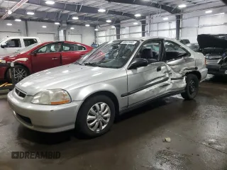 1997 Honda Civic DX z VIN 1HGEJ6220VL120828, wystawiony jako Copart lot #56643465 z przebiegiem 86 968 mil mil oraz Szkoda całkowita • Salvage title. Historia ofert i sprzedaży dostępna na DreamBid. Obrazek 1.