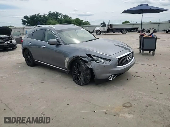 2017 Infiniti QX70 with VIN JN8CS1MU0HM141234, listed as a Copart auction lot 56102205 with 154,546 mi miles and Salvage title. Bid and sale history available at DreamBid. Image 14.