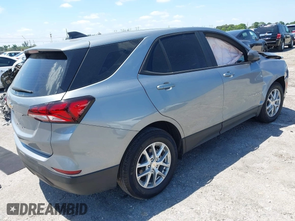 2024 Chevrolet Equinox LS with VIN 3GNAXHEG9RL168375, listed as a IAAI auction lot 42056222 with 8,615 mi miles and . Bid and sale history available at DreamBid. Image 4.