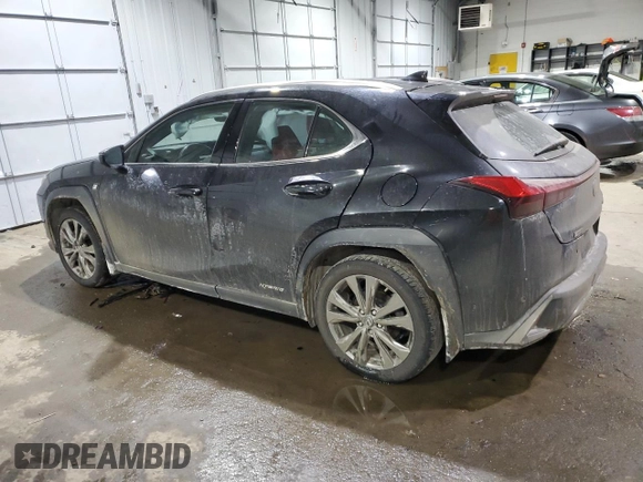 2021 Lexus UX with VIN JTHR9JBH8M2040485, listed as a Copart auction lot 86691384 with 46,907 mi miles and Salvage Title. Bid and sale history available at carsss.com. Image 2.