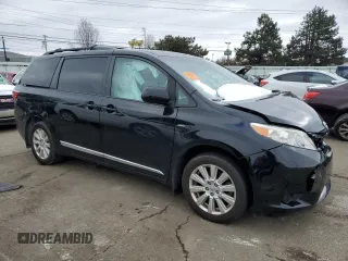2017 Toyota Sienna LE with VIN 5TDJZ3DC7HS185821, listed as a Copart auction lot 45869055 with 99,169 mi miles and Salvage Title. Bid and sale history available at carsss.com. Image 4.