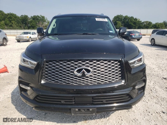 2019 Infiniti QX80 LUXE with VIN JN8AZ2NE2K9230913, listed as a Copart auction lot 57617074 with 95,985 mi miles and Salvage Title. Bid and sale history available at carsss.com. Image 5.