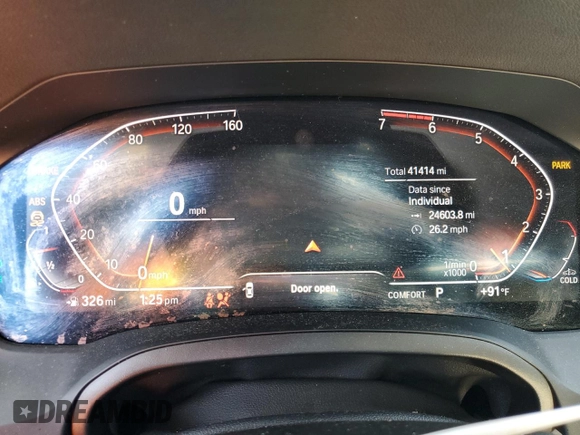 2021 BMW 3 Series 330i with VIN 3MW5R1J05M8B76650, listed as a Copart auction lot 46720195 with 41,414 mi miles and Salvage Title. Bid and sale history available at carsss.com. Image 9.