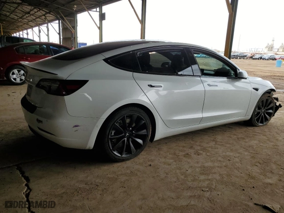 2018 Tesla Model 3 Long Range Battery with VIN 5YJ3E1EA7JF154634, listed as a Copart auction lot 53259305 with 0 mi miles and Salvage Title. Bid and sale history available at carsss.com. Image 3.
