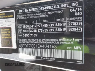 2014 Mercedes-Benz GL 450 with VIN 4JGDF7CE1EA404163, listed as a IAAI auction lot 40596433 with Not provided miles and . Bid and sale history available at DreamBid. Image 9.