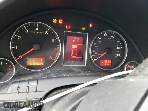 2007 Audi A4 2.0T with VIN WAUBF78E67A088702, listed as a Copart auction lot 44567945 with 112,047 mi miles and Salvage Title. Bid and sale history available at carsss.com. Image 9.