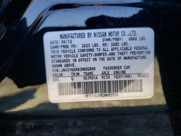 2012 Infiniti G37 x with VIN JN1CV6AR6CM682896, listed as a Copart auction lot 52316015 with 170,827 mi miles and Salvage Title. Bid and sale history available at carsss.com. Image 14.