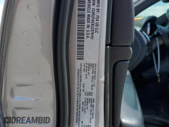 2020 Jeep Grand Cherokee North with VIN 1C4RJFAGXLC379191, listed as a Copart auction lot 54880835 with 42,658 mi miles and Salvage title. Bid and sale history available at DreamBid. Image 14.