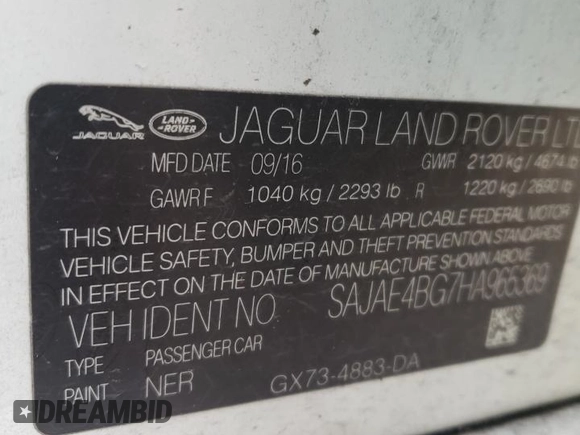 2017 Jaguar XE 25t Prestige with VIN SAJAE4BG7HA965369, listed as a Copart auction lot 43836745 with 100,231 mi miles and Salvage Title. Bid and sale history available at carsss.com. Image 13.