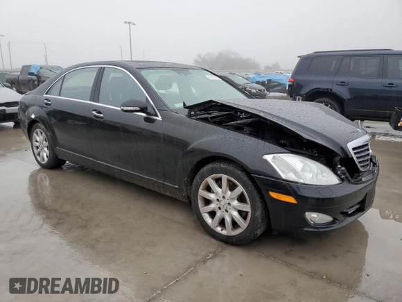 2007 Mercedes-Benz S 550 with VIN WDDNG71X37A082239, listed as a Copart auction lot 43157965 with 51,302 mi miles and Salvage Title. Bid and sale history available at DreamBid. Image 4.