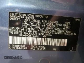 2011 Toyota RAV4 with VIN JTMJK4DV0B5102223, listed as a Copart auction lot 42000465 with 220,561 mi miles and Salvage Title. Bid and sale history available at carsss.com. Image 13.