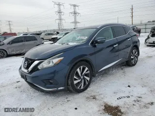 2015 Nissan Murano Platinum with VIN 5N1AZ2MH9FN232819, listed as a Copart auction lot 46922865 with 88,916 mi miles and Salvage Title. Bid and sale history available at carsss.com. Image 1.