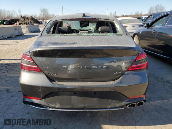2023 Genesis G70 2.0T with VIN KMTG34TA6PU129298, listed as a Copart auction lot 42752545 with 26,663 mi miles and Non Repairable. Bid and sale history available at DreamBid. Image 6.