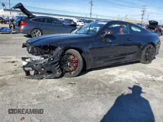2024 BMW M4 Competition xDrive with VIN WBS43AZ00RCP43053, listed as a Copart auction lot 47644124 with 751 mi miles and Salvage Title. Bid and sale history available at carsss.com. Image 1.