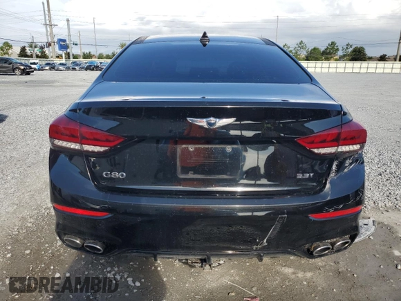 2018 Genesis G80 Sport with VIN KMHGN4JB4JU216186, listed as a Copart auction lot 61185455 with 62,147 mi miles and Salvage title. Bid and sale history available at DreamBid. Image 6.
