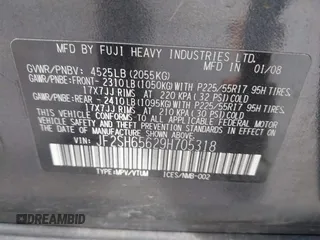 2009 Subaru Forester with VIN JF2SH65629H705318, listed as a IAAI auction lot 42120698 with 194,582 mi miles and . Bid and sale history available at DreamBid. Image 9.