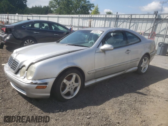 2002 Mercedes-Benz CLK 320/430 with VIN WDBLJ70G92F201684, listed as a Copart auction lot 58560824 with 92,983 mi miles and Non Repairable. Bid and sale history available at DreamBid. Image 1.