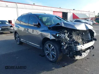 2017 Nissan Pathfinder SL with VIN 5N1DR2MM4HC623692, listed as a IAAI auction lot 40493909 with 68,563 mi miles and . Bid and sale history available at DreamBid. Image 1.