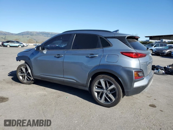 2021 Hyundai Kona Ultimate with VIN KM8K53A52MU679799, listed as a Copart auction lot 46955995 with 0 mi miles and Salvage Title. Bid and sale history available at carsss.com. Image 2.