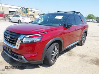 2023 Nissan Pathfinder Platinum with VIN 5N1DR3DK6PC210286, listed as a IAAI auction lot 42021775 with 48,482 mi miles and . Bid and sale history available at DreamBid. Image 18.