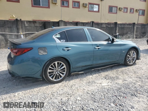 2018 Infiniti Q50 Luxe with VIN JN1EV7AP6JM351908, listed as a Copart auction lot 58056805 with 72,363 mi miles and Salvage title. Bid and sale history available at DreamBid. Image 3.