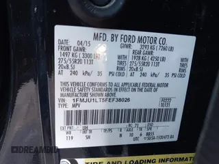 2015 Ford Expedition Platinum with VIN 1FMJU1LT5FEF38026, listed as a IAAI auction lot 41189584 with 129,948 mi miles and . Bid and sale history available at DreamBid. Image 9.
