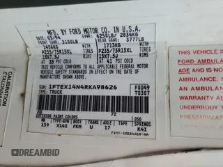 1994 Ford F-150 with VIN 1FTEX14N4RKA98626, listed as a Copart auction lot 81993684 with 201,231 mi miles and Salvage Title. Bid and sale history available at carsss.com. Image 14.