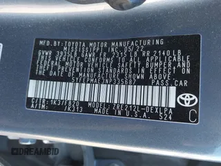 2022 Toyota Corolla LE with VIN 5YFEPMAE3NP335687, listed as a IAAI auction lot 41361115 with 54,105 mi miles and . Bid and sale history available at DreamBid. Image 9.
