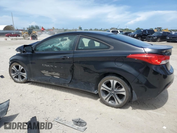 2013 Hyundai Elantra Coupe GS PZEV with VIN KMHDH6AE6DU014924, listed as a Copart auction lot 63874694 with 0 mi miles and Salvage Title. Bid and sale history available at carsss.com. Image 2.