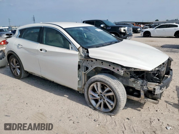 2017 Infiniti QX30 Sport with VIN SJKCH5CP5HA030819, listed as a Copart auction lot 57794385 with 120,922 mi miles and Salvage title. Bid and sale history available at DreamBid. Image 4.
