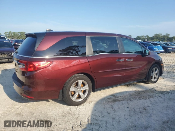 2018 Honda Odyssey EX-L with VIN 5FNRL6H72JB074980, listed as a Copart auction lot 51041465 with 96,240 mi miles and Salvage Title. Bid and sale history available at DreamBid. Image 3.