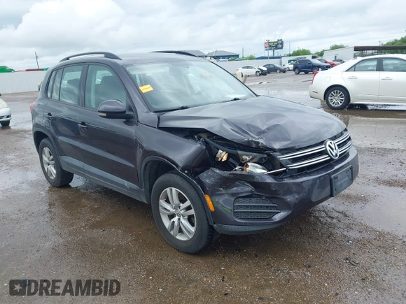 2016 Volkswagen Tiguan SE with VIN WVGAV7AX4GW580074, listed as a IAAI auction lot 42478199 with 114,357 mi miles and . Bid and sale history available at DreamBid. Image 1.