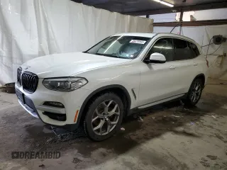 2021 BMW X3 xDrive30i with VIN 5UXTY5C06M9E17026, listed as a Copart auction lot 46470565 with 34,166 mi miles and Salvage Title. Bid and sale history available at DreamBid. Image 1.