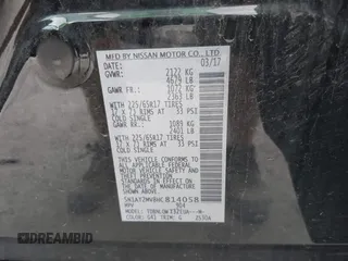 2017 Nissan Rogue SV z VIN 5N1AT2MV8HC814058, wystawiony jako IAAI lot #42200550 z przebiegiem 118 175 mil mil oraz . Historia ofert i sprzedaży dostępna na DreamBid. Obrazek 9.