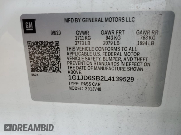 2020 Chevrolet Sonic LT z VIN 1G1JD6SB2L4139529, wystawiony jako Copart lot #87951275 z przebiegiem 127 332 mil mil oraz Szkoda całkowita • Salvage title. Historia ofert i sprzedaży dostępna na DreamBid. Obrazek 12.