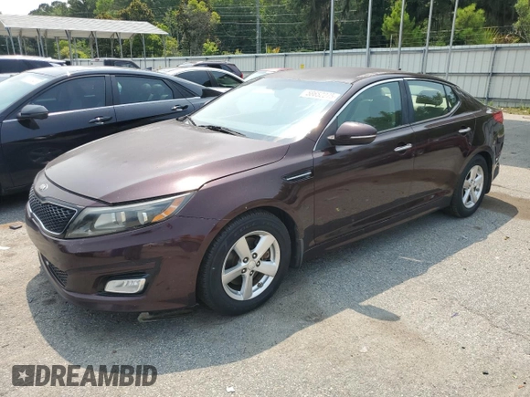 2015 Kia Optima LX z VIN 5XXGM4A77FG489994, wystawiony jako Copart lot #58652275 z przebiegiem 153 264 mil mil oraz Czysty tytuł • Clean title. Historia ofert i sprzedaży dostępna na DreamBid. Obrazek 1.