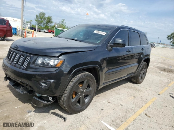2015 Jeep Grand Cherokee Laredo with VIN 1C4RJFAG5FC724874, listed as a Copart auction lot 52462214 with 99,650 mi miles and Salvage Title. Bid and sale history available at carsss.com. Image 1.