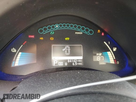 2017 Nissan LEAF SL with VIN 1N4BZ0CP5HC303329, listed as a Copart auction lot 66319194 with 84,142 mi miles and Salvage Title. Bid and sale history available at carsss.com. Image 9.