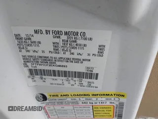 2014 Ford F-150 XL with VIN 1FTFW1CF2EKG46893, listed as a IAAI auction lot 41340410 with 158,798 mi miles and . Bid and sale history available at DreamBid. Image 9.