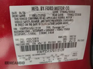 2007 Ford Five Hundred Limited with VIN 1FAFP25157G112139, listed as a IAAI auction lot 41706170 with 187,554 mi miles and . Bid and sale history available at DreamBid. Image 9.