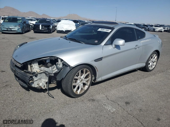 2008 Hyundai Tiburon GT with VIN KMHHN66F88U293438, listed as a Copart auction lot 76065164 with 157,547 mi miles and Salvage Title. Bid and sale history available at carsss.com. Image 1.