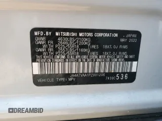 2023 Mitsubishi Eclipse Cross LE with VIN JA4ATVAA1PZ001206, listed as a Copart auction lot 59785355 with 79,669 mi miles and Salvage title. Bid and sale history available at DreamBid. Image 14.