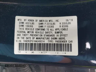2017 Honda Accord Sedan Sport with VIN 1HGCR2F51HA049314, listed as a IAAI auction lot 42074357 with 147,914 mi miles. Bid and sale history available at carsss.com. Image 9.
