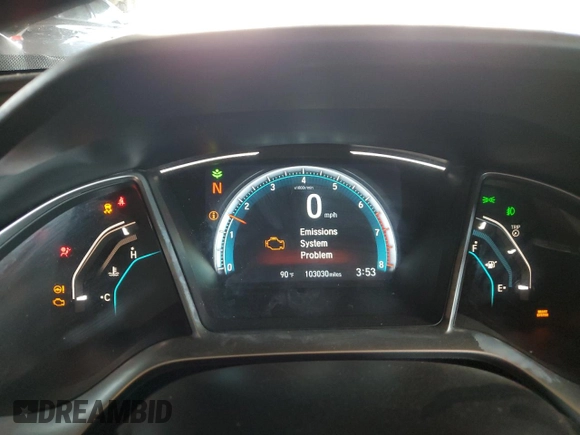 2017 Honda Civic Sedan EX-L with VIN 2HGFC1F70HH657658, listed as a Copart auction lot 51105235 with 103,030 mi miles and Salvage Title. Bid and sale history available at carsss.com. Image 9.