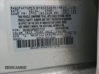 2017 Nissan Sentra SV with VIN 3N1AB7AP6HY217172, listed as a Copart auction lot 53445285 with Not Provided miles and Salvage Title. Bid and sale history available at DreamBid. Image 12.