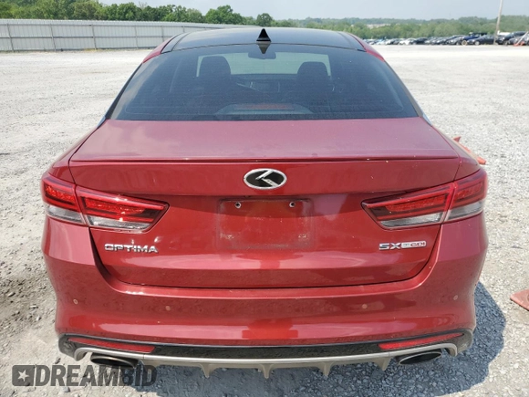 2016 Kia Optima SX Turbo with VIN 5XXGW4L27GG095764, listed as a Copart auction lot 54824235 with 87,231 mi miles and Salvage title. Bid and sale history available at DreamBid. Image 6.