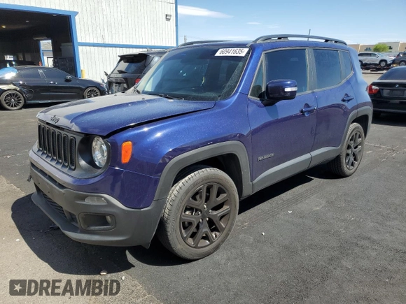 2018 Jeep Renegade Altitude with VIN ZACCJBBB4JPH39808, listed as a Copart auction lot 60941635 with 64,073 mi miles and Salvage title. Bid and sale history available at DreamBid. Image 1.