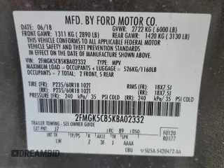 2019 Ford Flex SEL with VIN 2FMGK5C85KBA02332, listed as a Copart auction lot 51105365 with 91,953 mi miles and Salvage Title. Bid and sale history available at carsss.com. Image 13.
